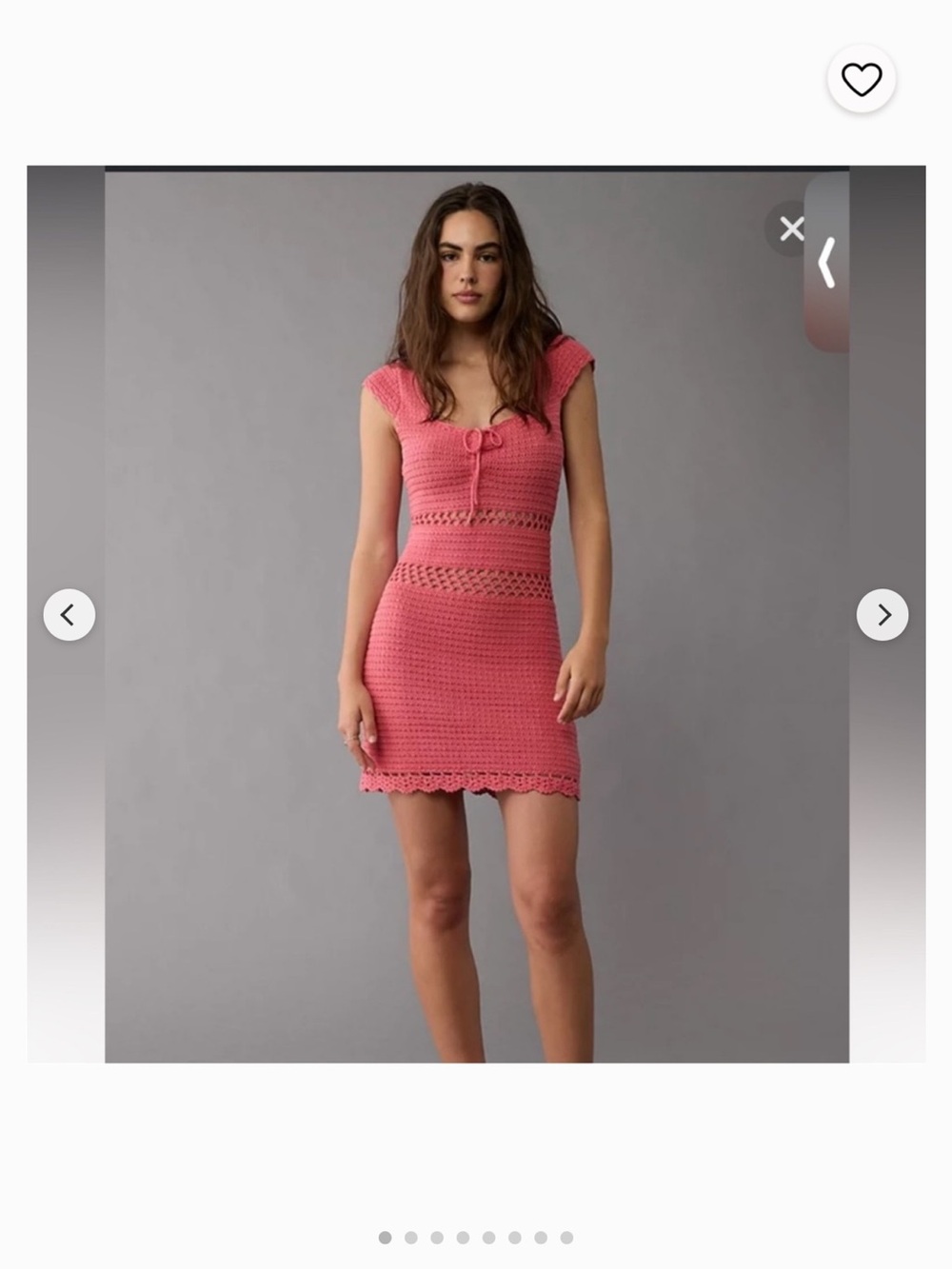 American Eagle Outfitters Pink Crochet Mini Dress